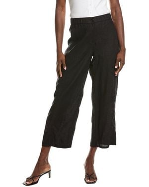 Eileen Fisher Petite Wide Linen Ankle Pant - Black