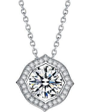 Genevive Jewelry Halo Pendant - White