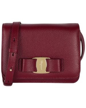 Ferragamo Vara Bow Leather Crossbody - Purple