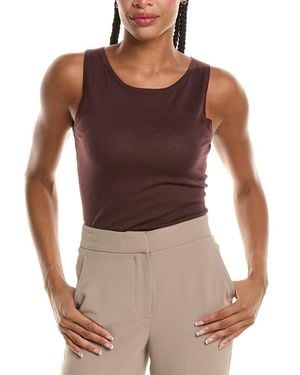 N.Peal Cashmere Ella 100% Cashmere Shell Top - Brown