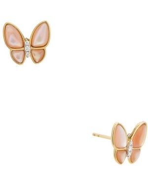 Maitre De Diamant 18K 0.02 Ct. Tw. Diamond & Pearl Earrings - White