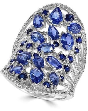 Effy Fine Jewelry 14K 5.22 Ct. Tw. Diamond & Sapphire Ring - Blue