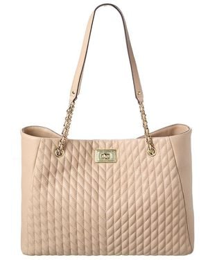 Karl Lagerfeld Agyness Leather Tote - Natural