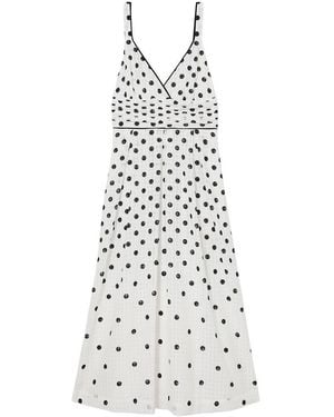 Reiss Dottie Polka Dot Midi Dress - White