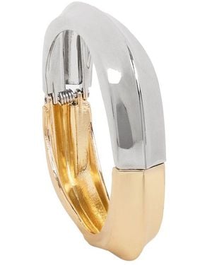 Saachi Mixed Tone Sculptural Cuff Bracelet - White
