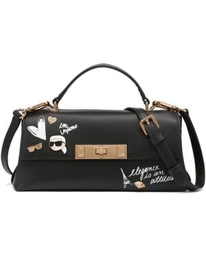 KARL LAGERFELD Karl Laggerfeld Elle Leather Crossbody - Black