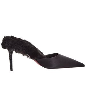 Christian Louboutin Km 85 Satin Mule - Black