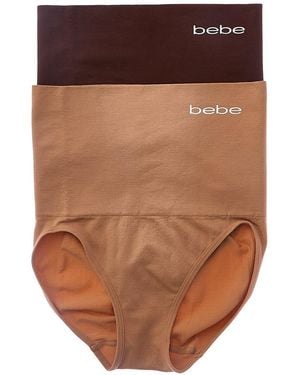 Bebe 2Pk High-Waist Seamless Shaping Brief - Brown