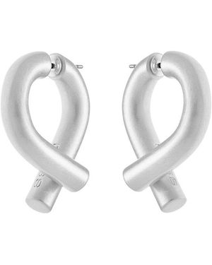 Reiss Taylor Tubular Metal Hoop Earrings - White