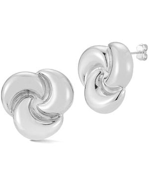Glaze Jewelry Plated Love Knot Stud Earrings - White