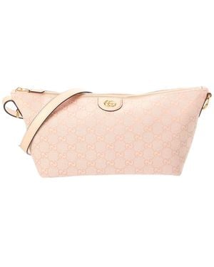 Gucci Gg Logo Supreme Canvas & Leather Medium Vanity Case - Pink