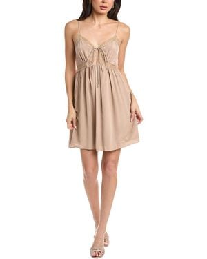 Reiss Estella Babydoll Silk Dress - Natural