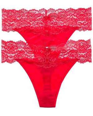 Skarlett Blue 2Pk Goddess Thong - Red