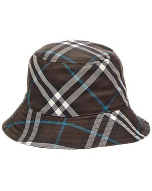 Burberry Check Bucket Hat - Black