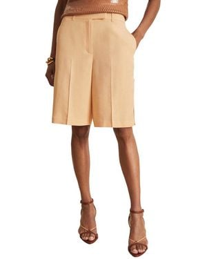 Reiss Lina Tailored Linen-Blend Short - Natural