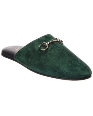 Gucci Horsebit Suede Mule - Green