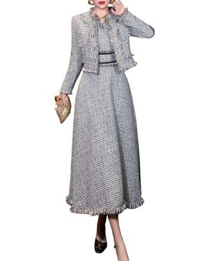 BRC By BURRYCO 2Pc Cardigan & Dress Set - Gray