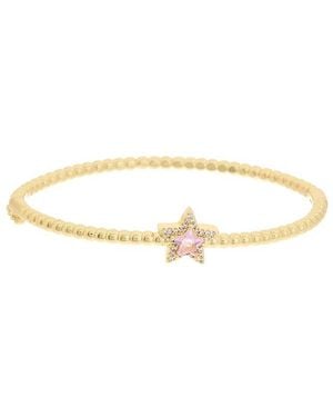 Juvell 18K Plated Topaz Cz Bangle Bracelet - White