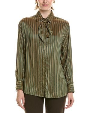 Cruna Yvonne Oversized Silk-Blend Fit Shirt - Green
