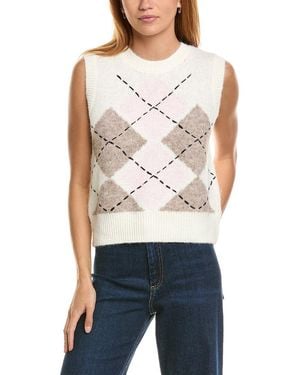 Ellen Tracy Argyle Jumper Vest - Blue