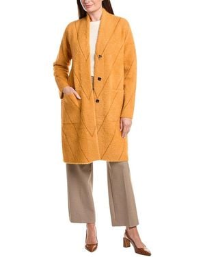 Joseph Ribkoff Fuzzy Eyelash Coat - Orange