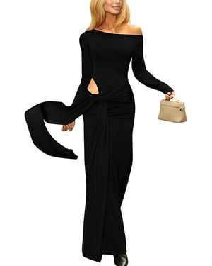 Monique Lagarde Solid Maxi Dress - Black