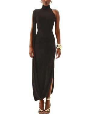 LEON GORI One-Shoulder Maxi Dress - Black