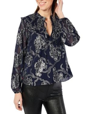 Sail To Sable Ruffle Front Top - Blue