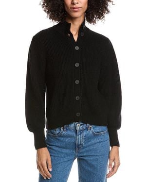 Forte Button Wool & Cashmere-Blend Cardigan - Black
