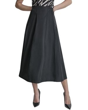 DKNY Taffeta Seamed Skirt - Black