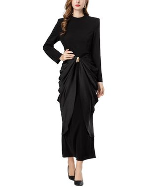 BURRYCO Solid Maxi Dress - Black