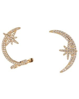 Eye Candy LA Cz Moon Cuff Earrings - Metallic