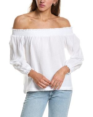 Splendid Gauze Off Shoulder Top - White