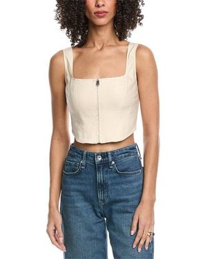 Jonathan Simkhai Anderson Linen-Blend Bustier Top - Blue