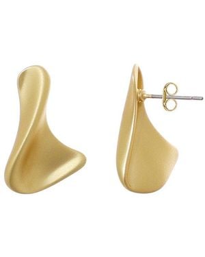 Adornia 14K Plated Twist Stud Earrings - Metallic