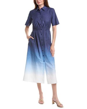 Anne Klein Wide Waistband Shirtdress - Blue