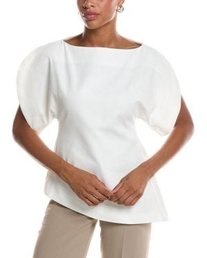 Estellina Drape Top - White