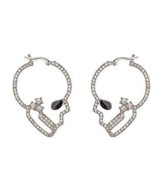 Eye Candy LA Skull Drop Earrings - Metallic