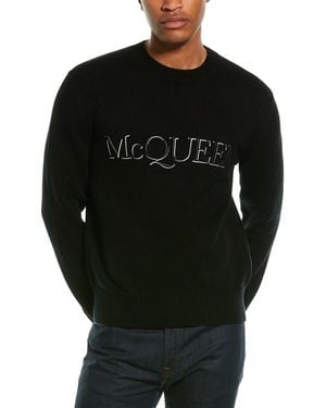 McQueen Embroidered Crewneck - Black