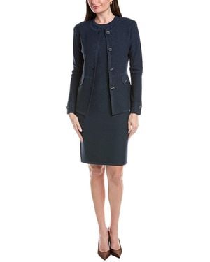 St. John Lurex Pique Jacket - Blue