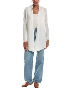 InCashmere Open Front Cashmere Cardigan - White