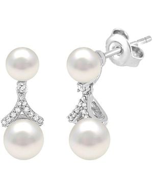 Pearls Pearl & 6Mm Pearl Drop Earrings - White