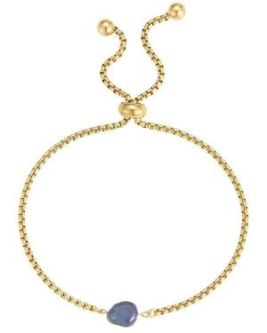 Adornia 18K Plated Stainless Steel 6-7Mm Pearl Bracelet - Metallic