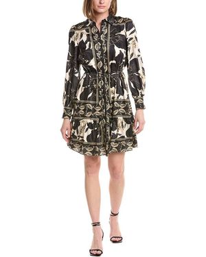 Julia Jordan Printed Twill Mini Dress - Black