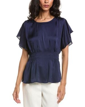 Anne Klein Solid Blouse - Blue