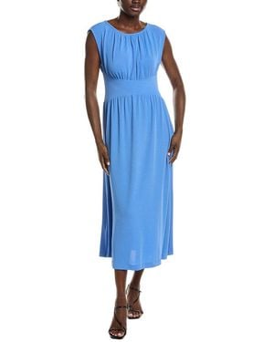 Anne Klein Pebble Jersey Shirred Midi Dress - Blue