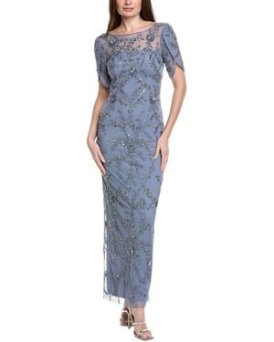 Adrianna Papell Beaded Petal Gown - Blue