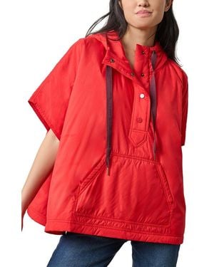 Lilla P Oversized Fit Hooded Poncho - Red