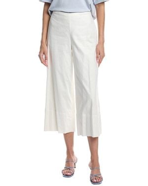 Vince Crop Wide Linen-Blend Pant - White