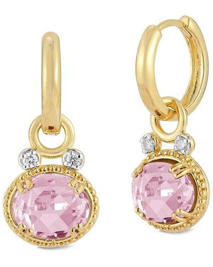 Reiss 14k 5.00 Ct. Tw. Diamond & Rose Quartz Earrings - Pink